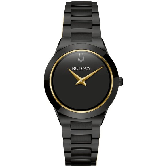 Bulova Womens Millennia Quartz Black Stainless Steel Bracelet Watch 32 MM 98L314 - Picture 1 of 4